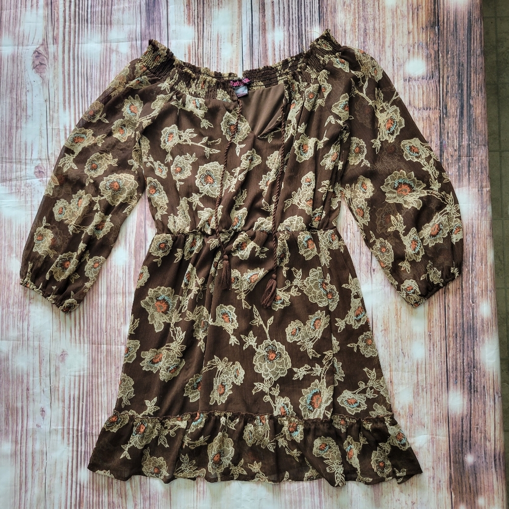 Women’s Brown Floral Boho Dress